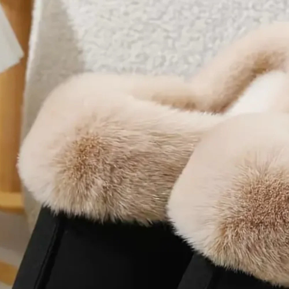 Women's Cream Fur-Lined Slippers Various colors available - Picture 2 of 4
